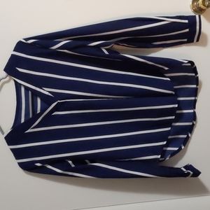 Navy blue striped blouse
